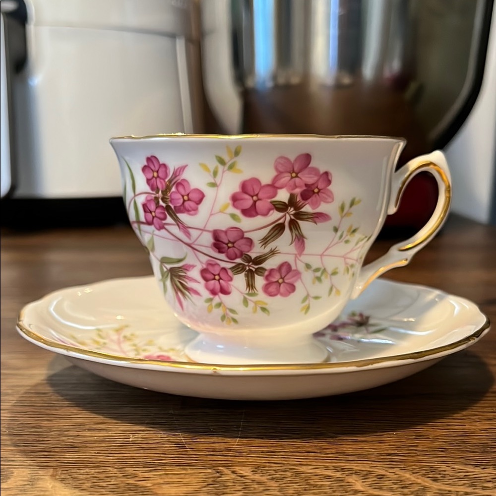 Floral Teacup and Saucer Set